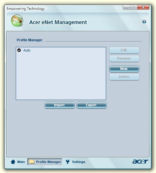 3 Az Acer enet Management képes az egyes helyszínek hálózati beállításainak profilokba történő elmentésére, és mindig a megfelelő profilt választja ki, miközben Ön a különböző helyszínek között mozog.