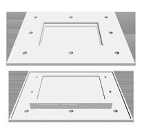 ) A LED tápegység helye kialakítva a távtartóban 200 x 100 x 12cm téglalap, középen visszaléptetés 40cm x 140cm, 8cm x 10cm távtartóval ragasztva a sziget szélétől 21,5  Külső szélén LED