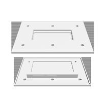 SÜLLYESZTETT ÁLMENNYEZET SZIGETEK T-150x100 N-100-D N-200x100-D NY-120 150 x 100 x 12cm téglalap, középen visszaléptetés 40cm x 90cm, 8cm x 10cm távtartóval ragasztva a sziget szélétől 21,5 cm-re.