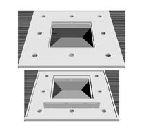 LED panel beépítési hely körbeszegve 7cm x 2cm lépcsős díszléccel.