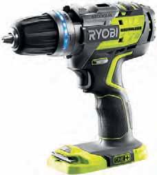 ONE+ ELEKTROMOS SZERSZÁMOK #RyobiToolsEurope R18DDBL-0 18 V szénkefe nélküli fúrócsavarozó Szénkefe nélküli elektronikus vezérlésű motor, a hatékonyság optimalizálásáért az akár 40%-kal hosszabb