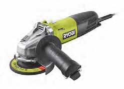 CSISZOLÁS #RyobiToolsEurope RAG600-115G 600 W, 115 mm sarokcsiszoló Erőteljes 600 W motor nagy nyomatékot szolgáltató hajtóművel Kategóriájában vezető 13000 percenkénti fordulatszám Reteszelhető zár