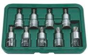 SZERSZÁM ÉS DUGÓKULCS KÉSZLETEK HANS 1/2 TORX bit-dugókulcsfej készlet 9r.