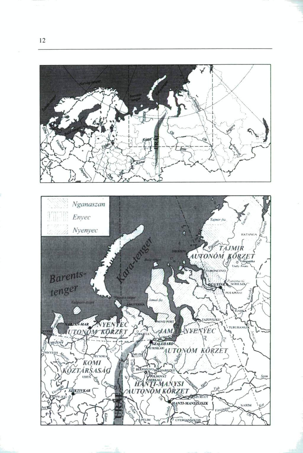 12 Nganaszan Enyec Tajmtr/si Nyenyec и ATAÑÍ.* WC^T TAJM1R UTONÓM KOR/ Kolxniev- Tb'Rt'llANS/.