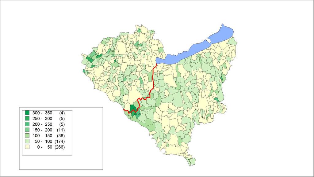 területeihez képest alacsonyabb őstermelői arányszám mutatható ki, különösen igaz ez a Balaton partján fekvő kifejezetten turizmusgazdasági fókusszal rendelkező településekre.