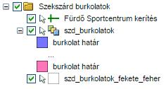 A baloldali rétegkezelőben, ha lenyitjuk a szd_burkolatok fület, a