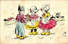 Children in Dutch traditional dress,