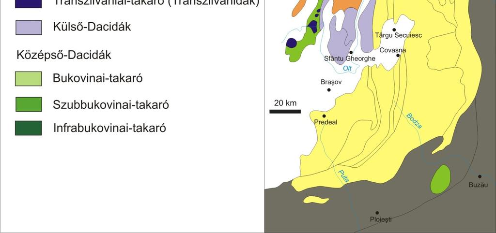 A masszívumra diszkordánsan andezites piroklasztitok és bazalt-andezit lávafolyások települnek, nagyobb völgyeit harmadidőszaki-negyedidőszaki folyóvízi és tavi üledékek töltik ki. 6. ábra.