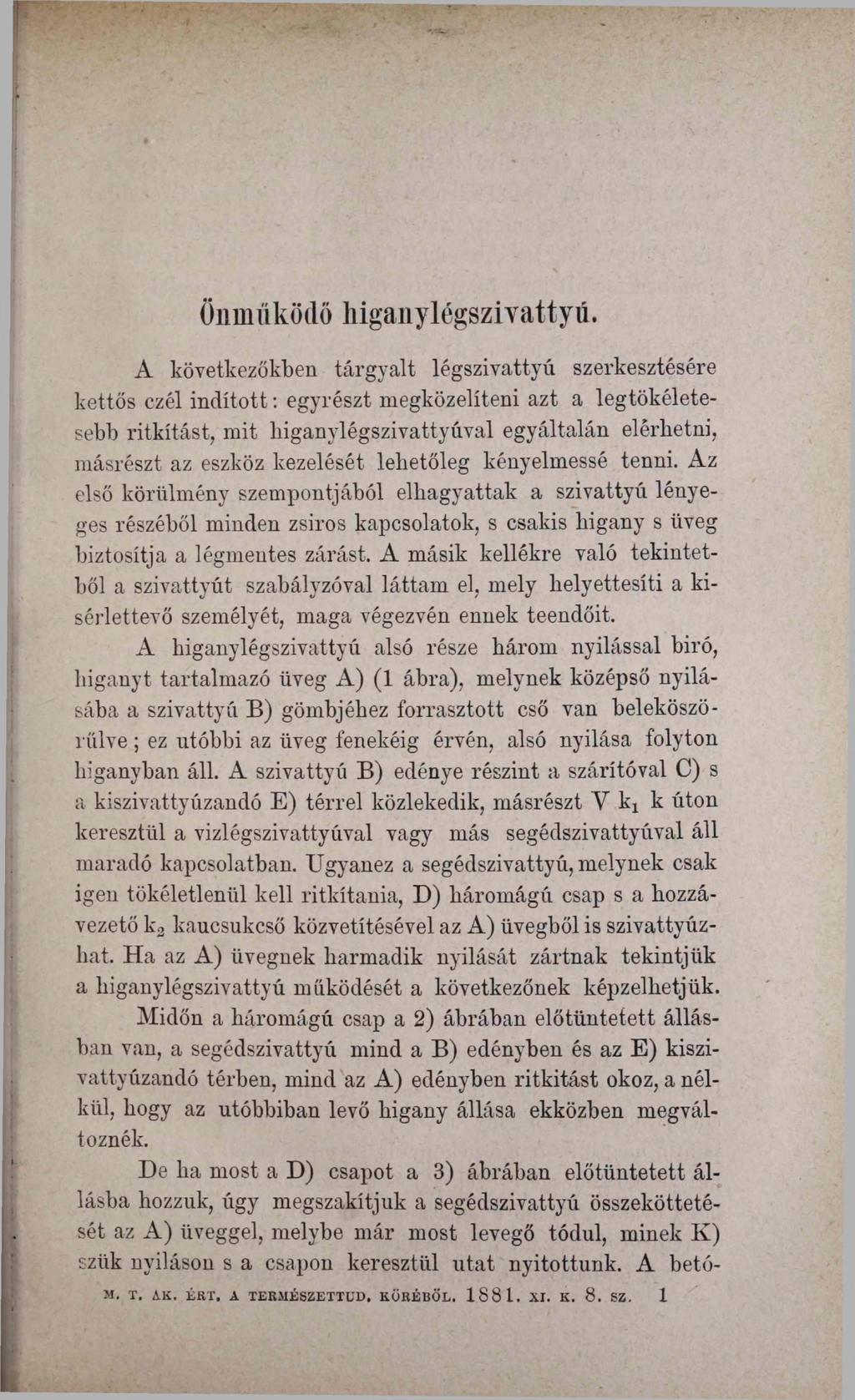 Önműködő liiganylégszivattyú.