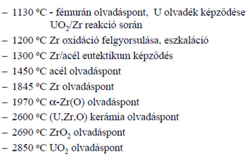 Példa: EPR tervezési limitek Üzemzavari tranziensek esetén (ill. szekunder nyomáshatároló sérülése esetén baleseti helyzetben) nem léphet fel burkolatsérülés DBA esetén a fűtőelemek max.