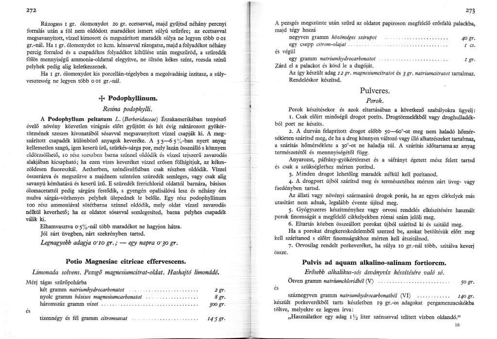 272 Rázogass I gr. ólomoxydot 20 gr.