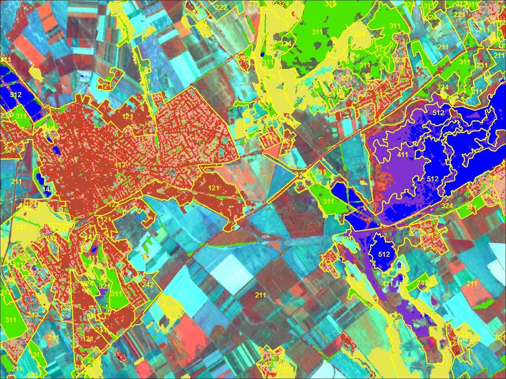 Gyakorlati megvalósítás példa: Copernicus nagyfelbontású rétegek (HRL) IRS satellite images: Antrix Corporation Limited (2012),