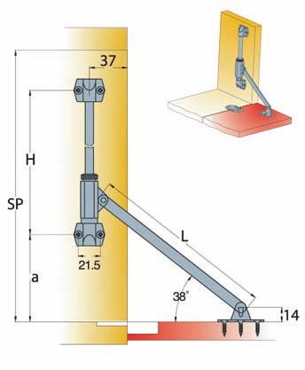 Fel- és lenyíló vasalások.10 L=224 mm H=160 mm n25. lenyíló olló típus szín cikkszám 25.