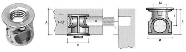 .118 Szerelvények Összehúzók nbo01 Összehúzó ház ø14 mm felület: horganyzott 00003310080 L (mm) i (mm)