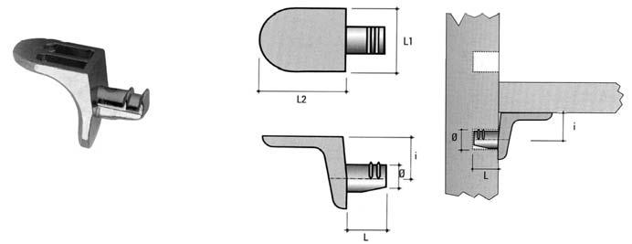 x 16 mm 00013600002 nme05 Körmös polctartó nikkel