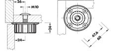 00014101052 120 mm 00014101054 150 mm 00014101056 450 T4 Műanyag szekrényláb H =100 mm