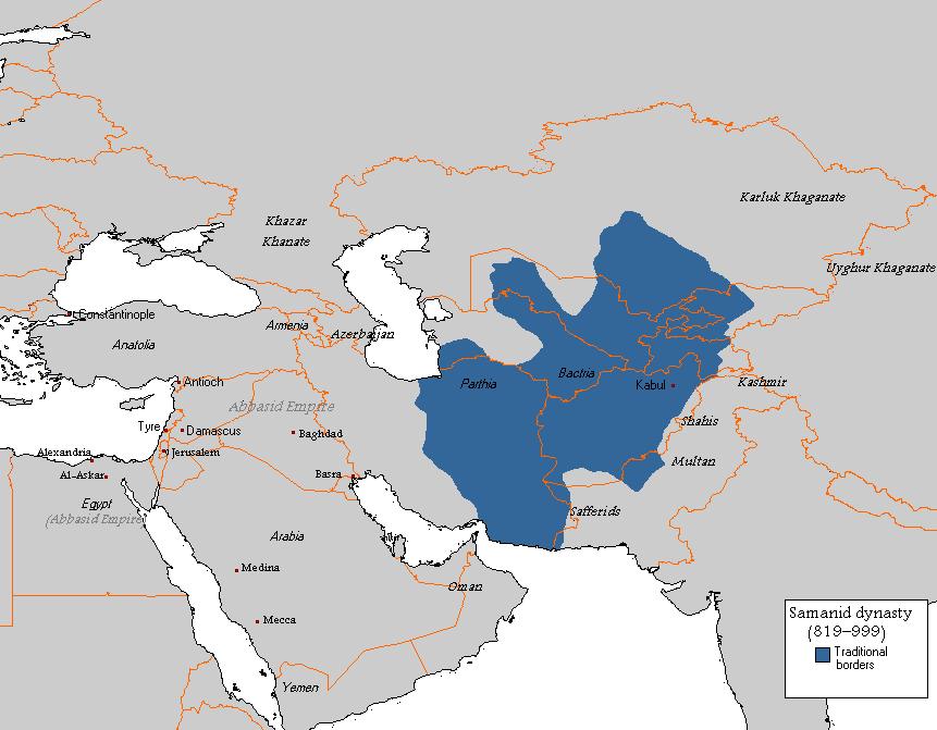 SZÁMÁNIDÁK (819-999) Iráni eredetű dinasztia Transzoxániában, Afganisztánban és Perzsia egyes vidékein / főváros: Buhara /