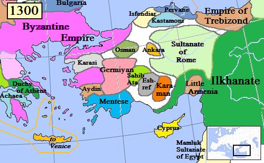 birodalomtól / a Rúmi Szultánság központja 1078-tól Iznik