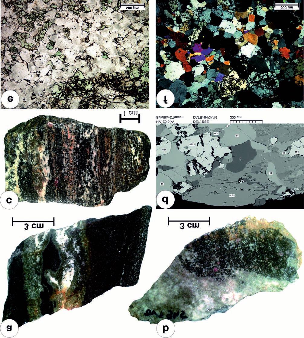 320 SPRÁNITZ T. et al.: Jégszállította dumortierites gneisz, klinohumitos márvány és szkapolitos amfibolit a Duna pleisztocén kavicsanyagában 6. ábra.