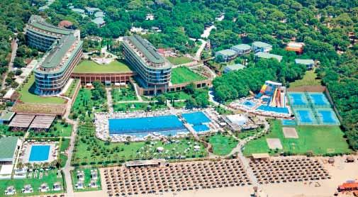 egyik új szállodája. Hatalmas aquapark, gyermek animáció várja a gyermekes családokat. VOYAGE BELEK GOLF & SPA ***** A szálloda közvetlenül a tengerparton fekszik, kb. 2 km-re Belektől és kb.
