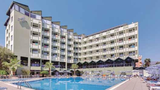 ingyenes napernyők, nyugágyak, matracok a tengerparton és az úszómedencénél strandtörülköző nincs Modern szálloda, világos és tágas szobákkal. Alanya központjától kb.