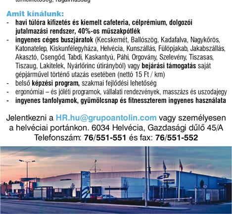 06-30/214-7838 ÉTELKISZÁLLÍTÁSRA futárt keresünk, hétfőtől péntekig kizárólag délelőtti munkavégzéssel Kecskemétre. Saját autó nem feltétel. Jelentkezni fényképes önéletrajzzal: info@eloetelbar.