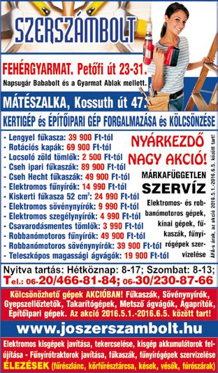 Elektromos fűnyíró 14 990 Ft Benzines fűnyíró 40 000 Ft Ágaprító (elektromos) 39 900 Ft Permetező