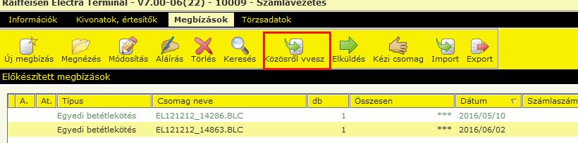 majd kattintson a Közösről vvesz (visszavesz) gombra. 2.
