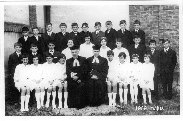 1969. május 11. Balogh Árpád Kf.Kovács István Gy., Balogh Márta Mk.Menyhárt Ibolya M., Bödecs Irma M., Nagy Gábor Zsh., Bödecs János M. Németh Zoltán Mk., Diósi Adél M.,Papp Etelka M.