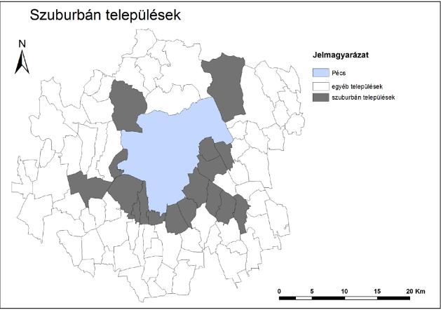 Vonzáskörzet Pécs vonzáskörzetében délen a síksági és dombsági területek települései nagy kiterjedésű és intenzív mezőgazdasági területekkel rendelkeznek, melyek zöme szántó.