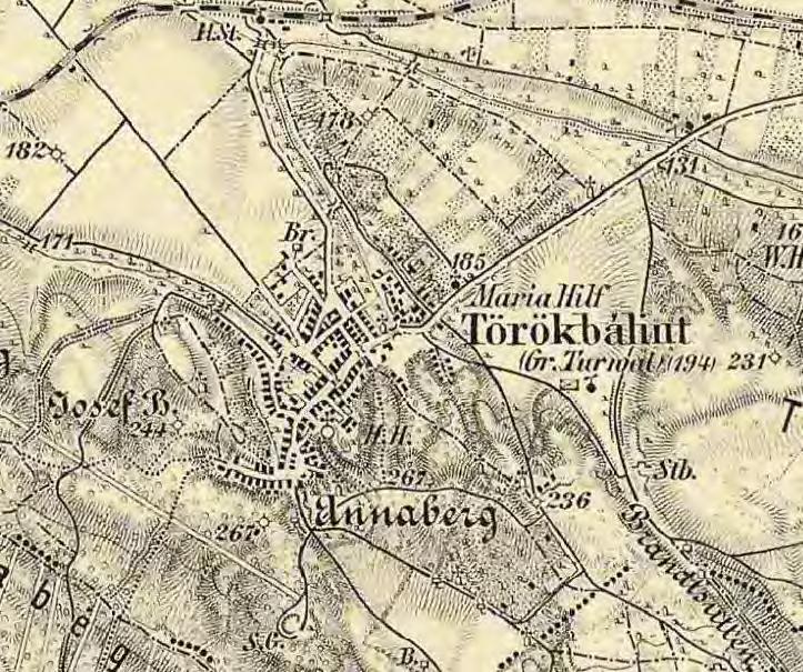 III. katonai felmérés ÉV3. ábra: III. katonai felmérés A harmadik Katonai Felmérés 1869-87 között készült. A település fejlődési irányai a korábbi tendenciákkal megegyező.