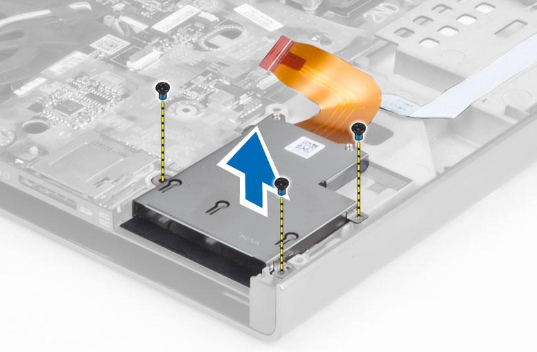 Tegye az ExpressCard modult a rekeszébe. 2. Húzza meg a csavarokat, hogy az ExpressCard modult a számítógéphez rögzítse. 3. Csatlakoztassa: a. az ExpressCard kábelét az alaplaphoz b.