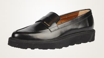 JULIE Elegáns női fényes bőr penny loafer, egyszerű kivitelben Foulard