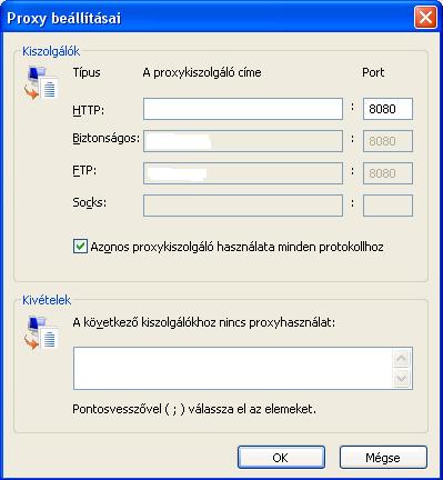 Példa: proxy beállítása kliensen (2) Csomagszűrő Bastion host Dinamikus csomagvizsgáló