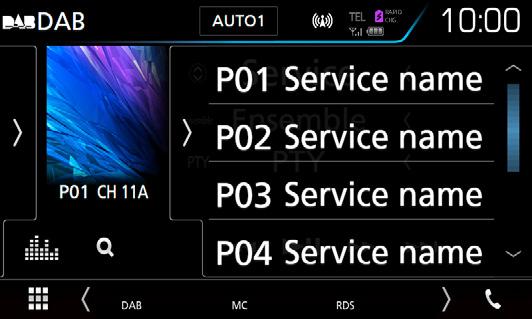 AF Ha az állomás vétele gyenge, automatikusan átvált egy olyan állomásra az Radio Data System-hálózaton, amelyik azonos programot sugároz. Az alapértelmezett érték az ON.