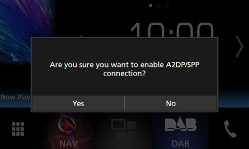 Ha a A2DP vagy SPP profil támogatott, a mobiltelefon vagy hanglejátszó automatikusan csatlakozik, majd továbblép a következő lépésre.