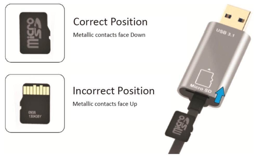 Tartsd a micro SD memóriakártyát úgy, hogy a nyíl a nyílás irányába mutasson, és óvatosan csúsztasd be a nyílásba, amíg a helyére nem kattan. MicroSD 3.