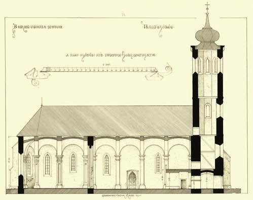 NAGYSZÔLÔS (ВИНОГРАДІВ), PLÉBÁNIATEMPLOM részérôl XIX.