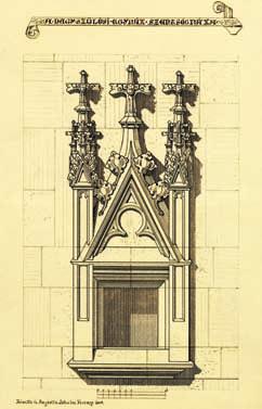 Pásztó, plébániatemplom, ülôfülke; Igló (Spišská Nová Ves), plébániatemplom, déli kaputimpanon; Bártfa (Bardejov), plébániatemplom, déli kapu; Somorja (Šamorín), református templom, vimpergás fülke;