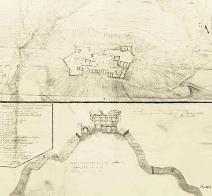ELPUSZTULT KÖZÉPKORI KOLOSTOROK, FENNMARADT TEMPLOMOK KÁRPÁTALJÁN 5. Huszt, a vár alaprajza és metszete kámzsára és 1 mentét.