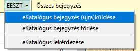 beküldött tételek esetében,! jelzés a sikertelen beküldések esetében.