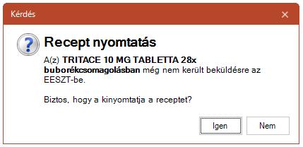 31-ig a papíros vényt is ki kell adni az erecept beküldésével együtt, a receptek kinyomtatása csak az ereceptek beküldése után lehetséges (kivéve BCP esetek).