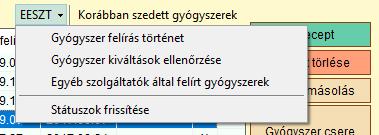 A csoportos beküldés ablakban az orvos az általa jóvágyott recepteket kijelöli, és a Végrehajtás gombra kattintva beküldi az EESZT-be. Ezek után a receptek szabályosan kinyomtathatóvá vállnak.