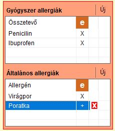 tárolt adatok átvehető a beteg helyi törzskartonjára.