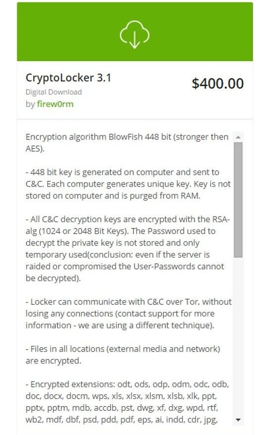 Ransomware kit bagóért - 400 USD a Cryptolocker/Cryptowall Ransomware készítő készlet a - forráskóddal sem több 3000-nél - teljes körű technikai