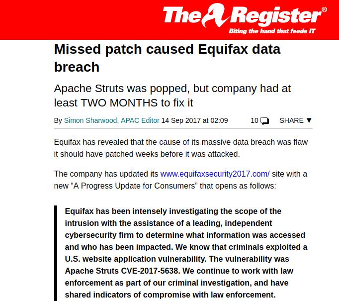 Üzemeltetés, rendszergazdák 2017. május Equifax - 2017.