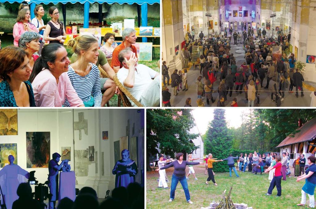 Dramatizált elrendezés: A képek elrendezése a festészeti téma dramaturgiáját követi, hogy felélesszük általa a mú vészet eredendó misztérium-hangulatát.