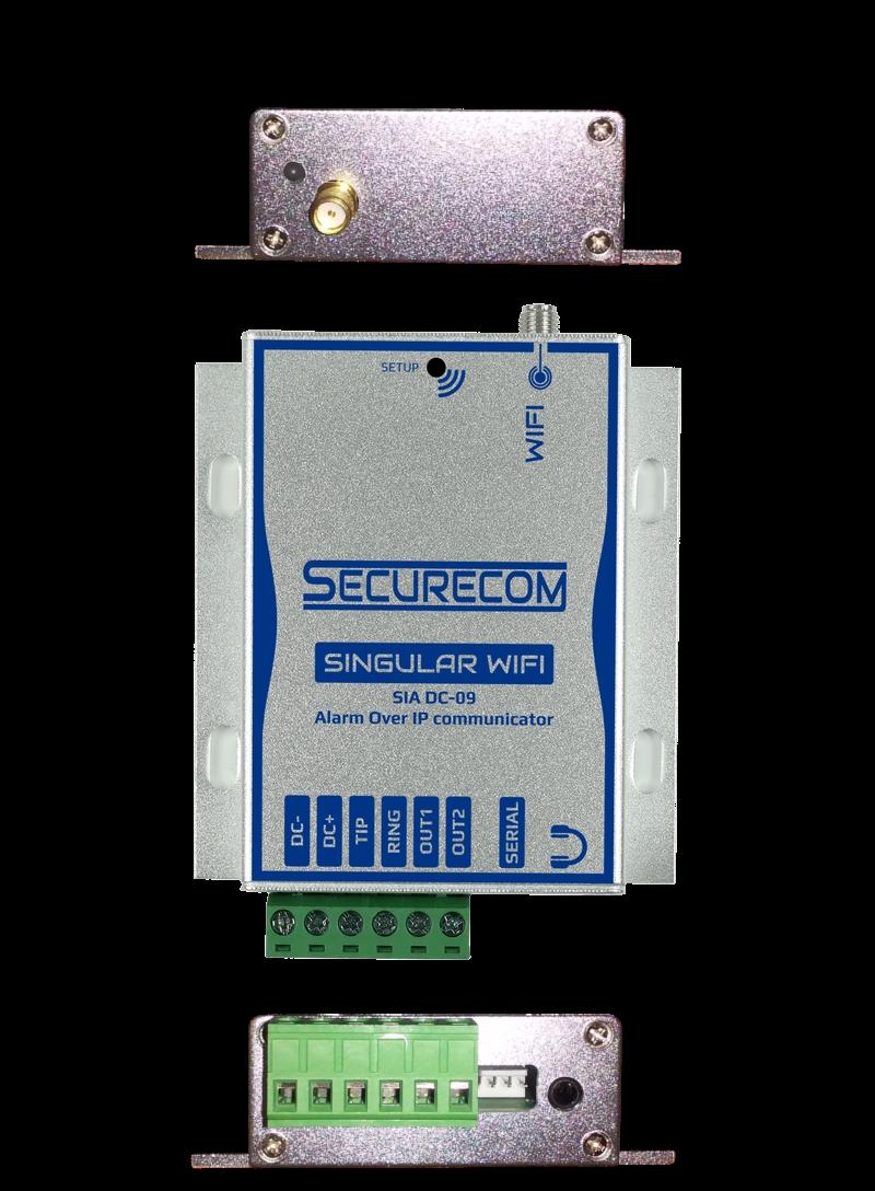 3 Kommunikátor részei és a csatlakozók funkciója WIFI antenna csatlakozó (SMA) LED állapotjelző Soros csatlakozó a távprogramozáshoz (SERIAL) Tápfeszültség csatlakozó (DC+ / DC-)