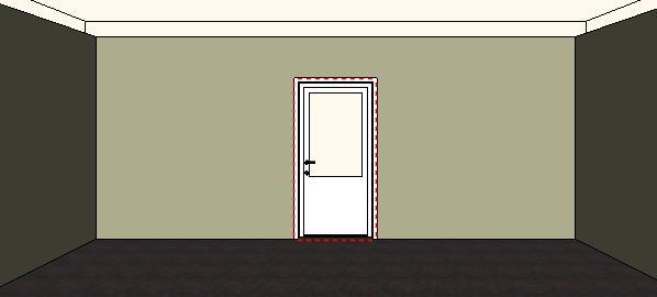 3D nézet: 3 dimenzióban láthatja a kiválasztott falat/padlót/mennyezetet. 1.4.3. Ajtók 1. ajtó Válassza ki a falat, amelyikre el szeretné helyezni az ajtókat: Két ajtót helyezünk el a 6.