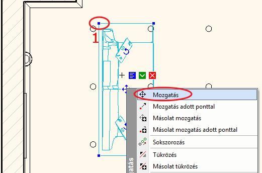 Válassza a Kanapé 01-t majd a Fogd és Vidd eljárással helyezze el az alaprajzon közel a bal